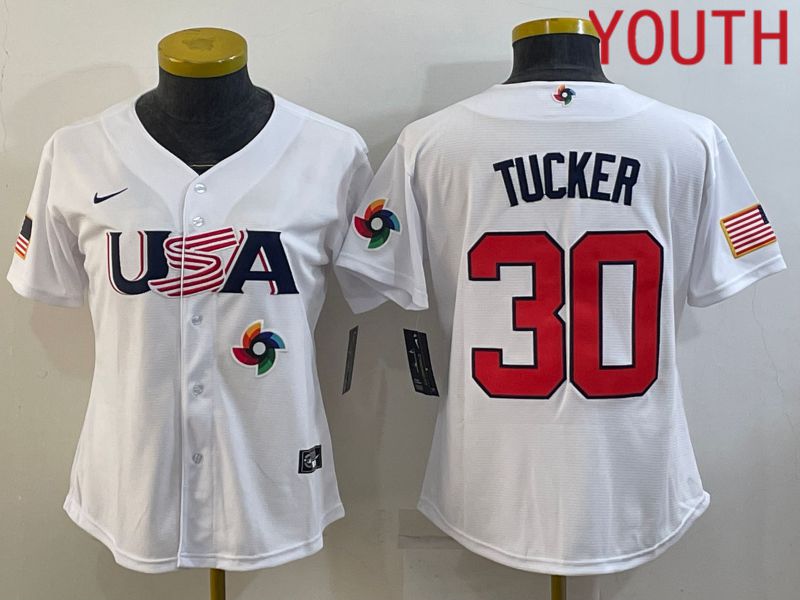 Youth 2023 World Cub USA #30 Tucker White MLB Jersey9->youth mlb jersey->Youth Jersey